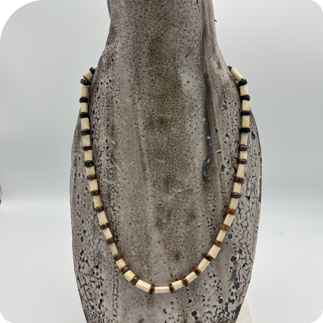 Brown white necklace